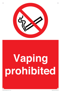 Vaping prohibited